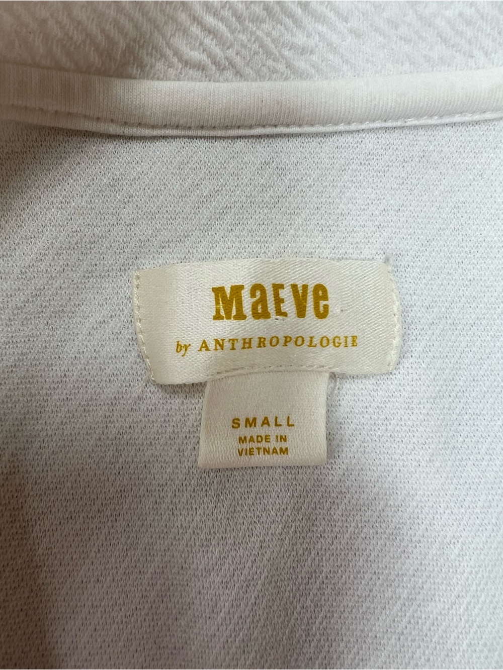 Maeve Anthropologie Notched Lapel Crinkle Button Front Short Sleeve Top White,S - Picture 8 of 11